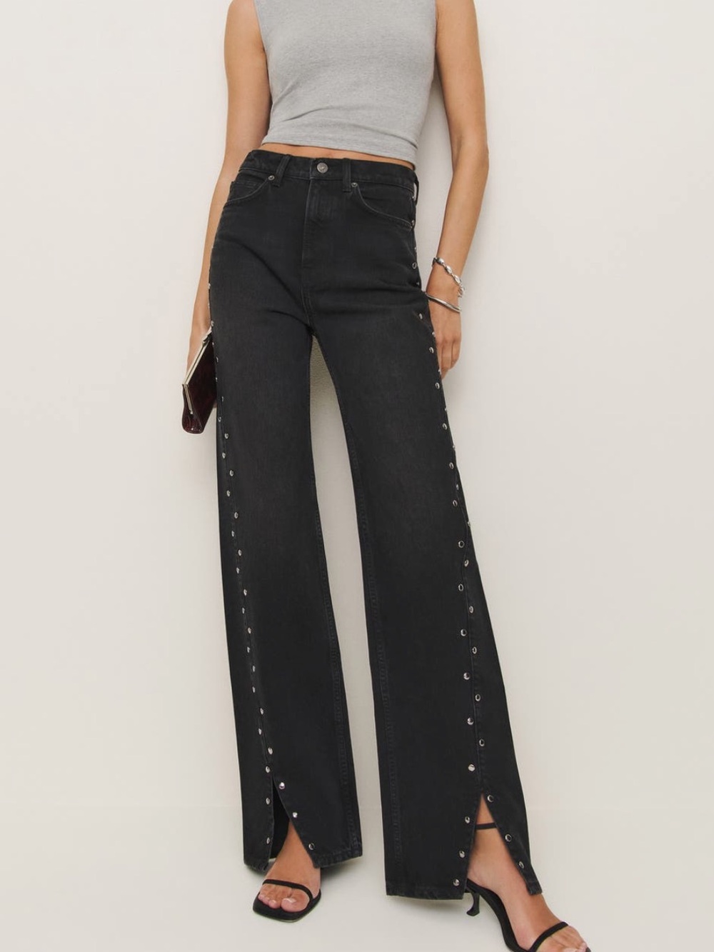 Reformation Cary Studded High Waist Jeans - Picture 3 of 7